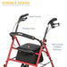 Drive Medical Four Wheel Rollator Walker with Folding Back Support - Elvoros