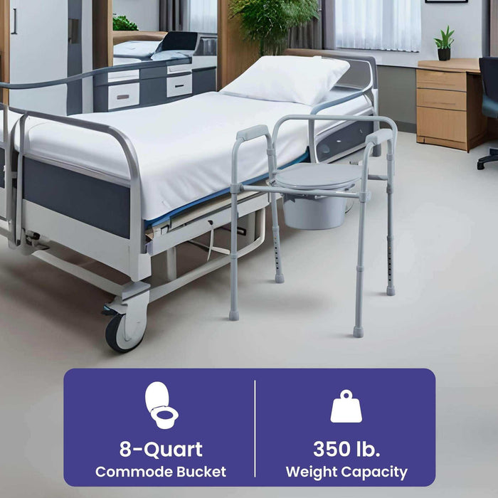 Medacure Folding Bedside Commode Chair – Case of 4 - Elvoros
