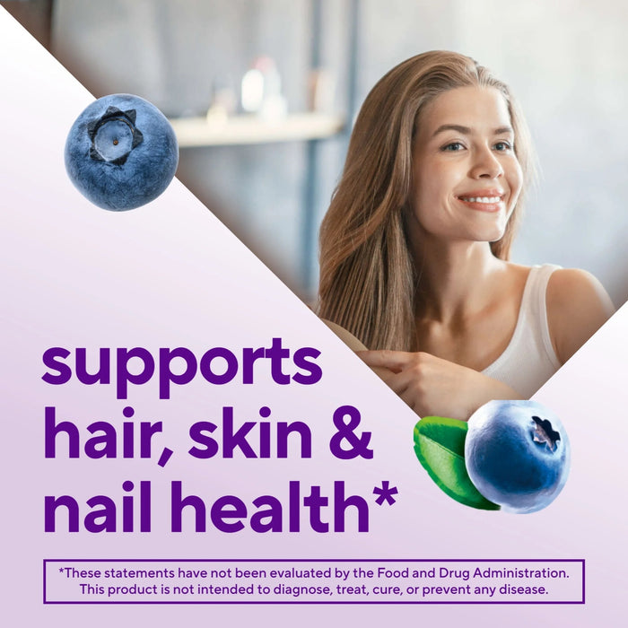 Vitafusion Extra Strength Biotin 5000Mcg Gummy Supplement Blueberry