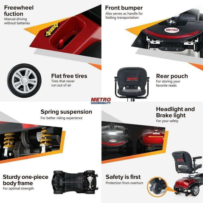 Metro Mobility M1 Series 4-Wheel Travel Mobility Scooter - Elvoros