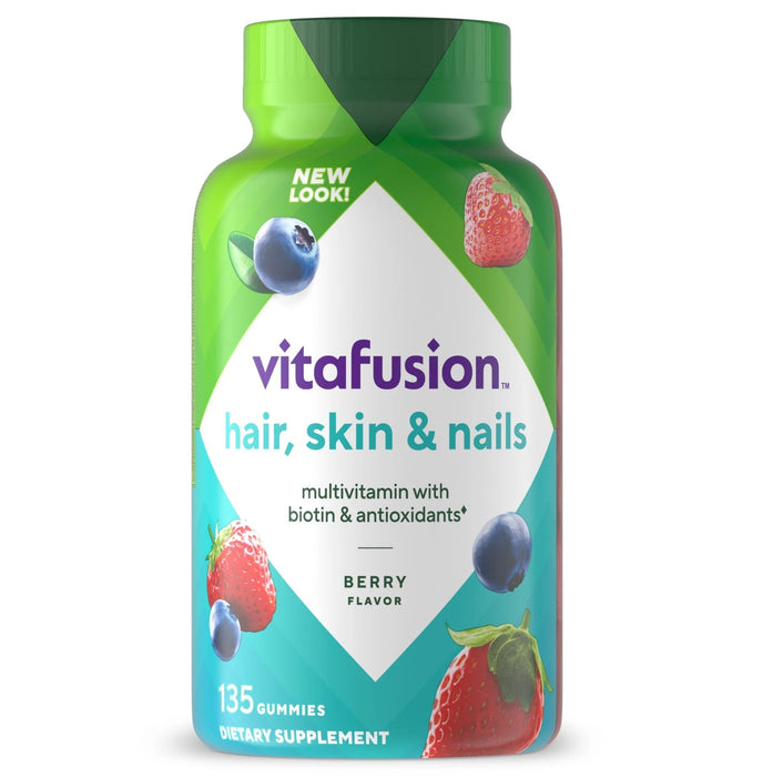 Vitafusion Gorgeous Hair, Skin & Nails Gummy Multivitamin with Biotin Berry Flavor