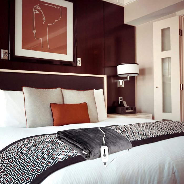 Pursonic Electric Soft Microplush Heated Blanket Throw shophomemed