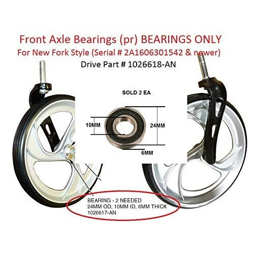 Drive Medical Front Wheel Bearings Nitro With New Fork