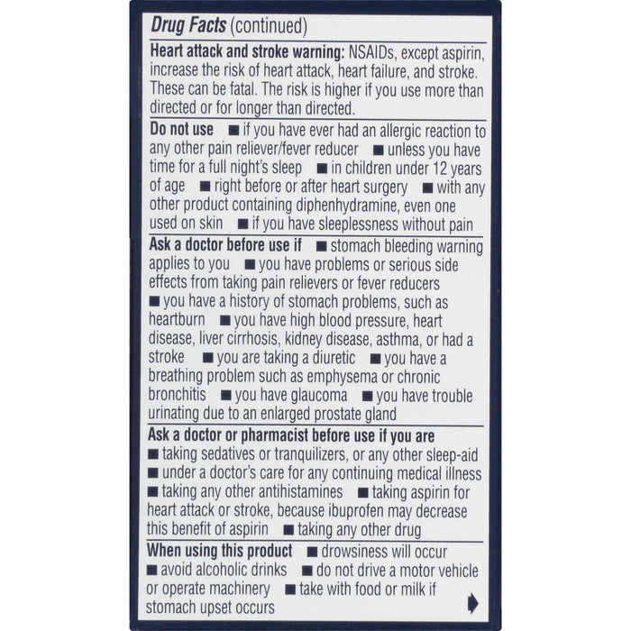 Advil PM Pain Reliever And Nighttime Sleep Aid Caplets - 40 Count - Elvoros