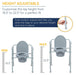 Drive Medical Steel Folding Deep Seat Bedside Commode - Elvoros