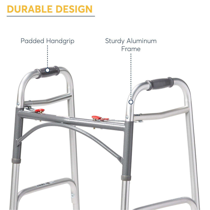 Drive Medical Deluxe Two Button Folding Walker - Elvoros