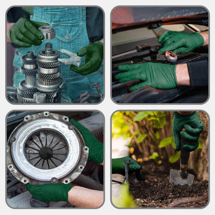 WeCare Diamond Textured 8 Mil Nitrile Gloves Green - Elvoros