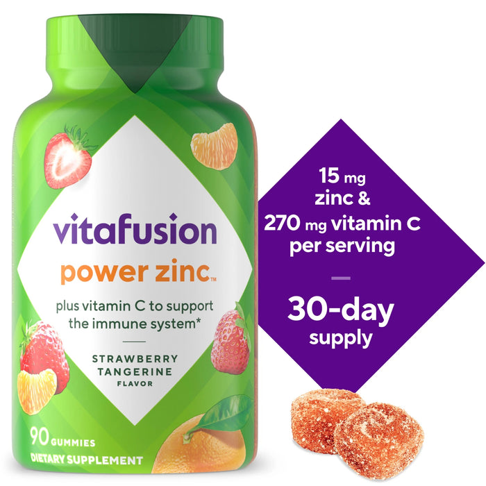 Vitafusion Power Zinc Gummy Vitamin Immune Support Strawberry Tangerine