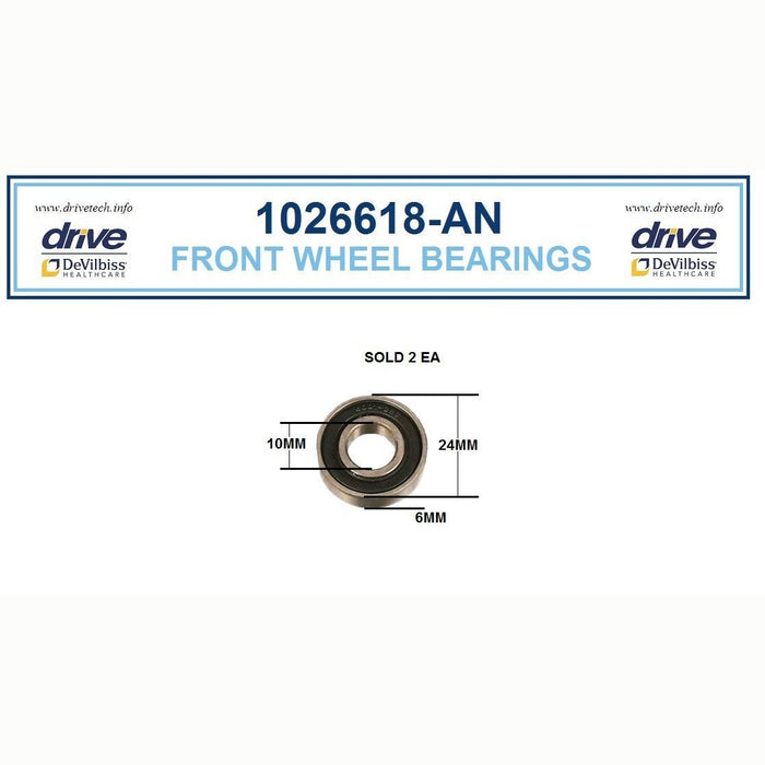 Drive Medical Front Wheel Bearings Nitro With New Fork