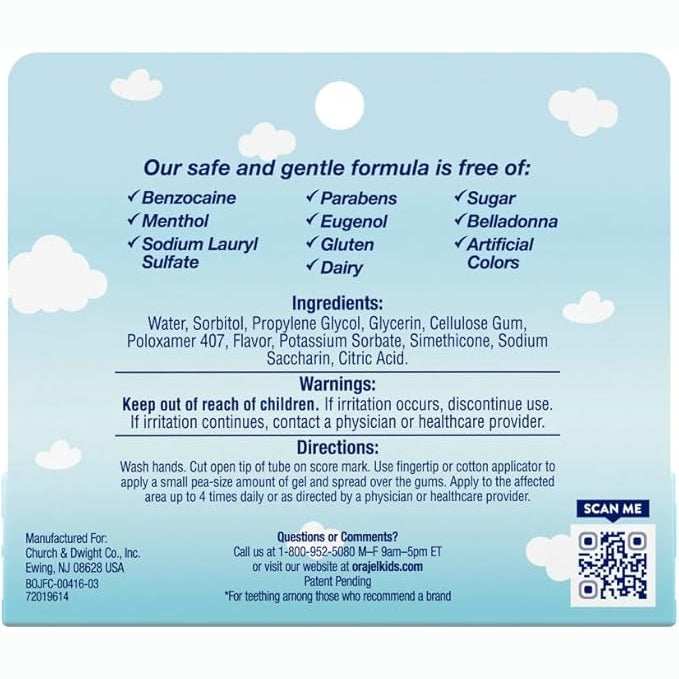 Orajel Non-Medicated Cooling Teething Gel Daytime