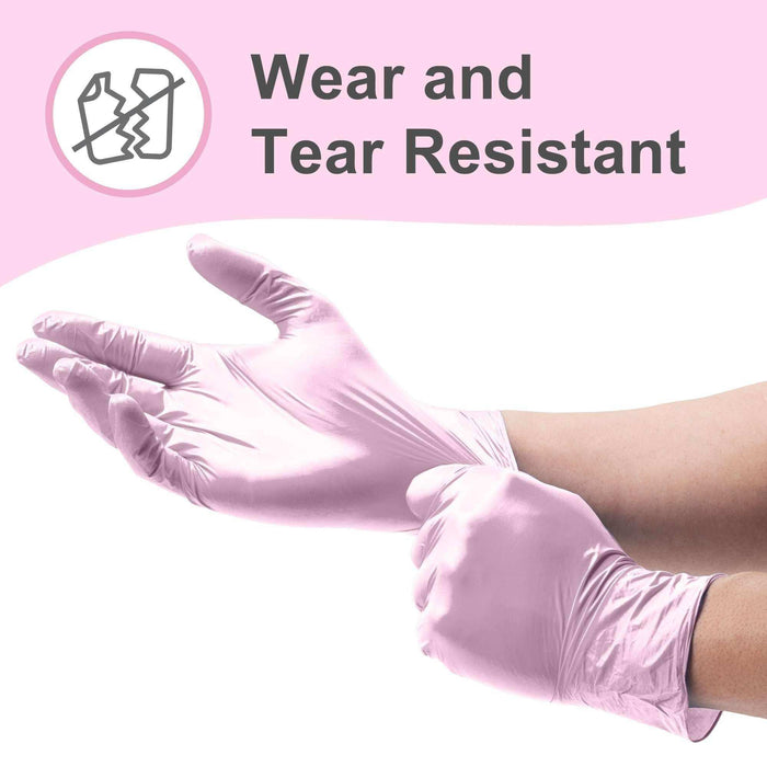 WeCare Pearlescent Pink Disposable Nitrile Gloves - Elvoros
