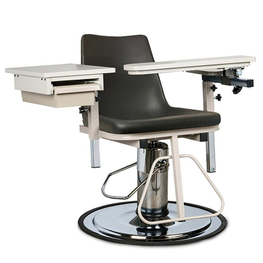 Clinton H Series E-Z Clean Blood Drawing Chair with ClintonClean Plastic Arm and Drawer