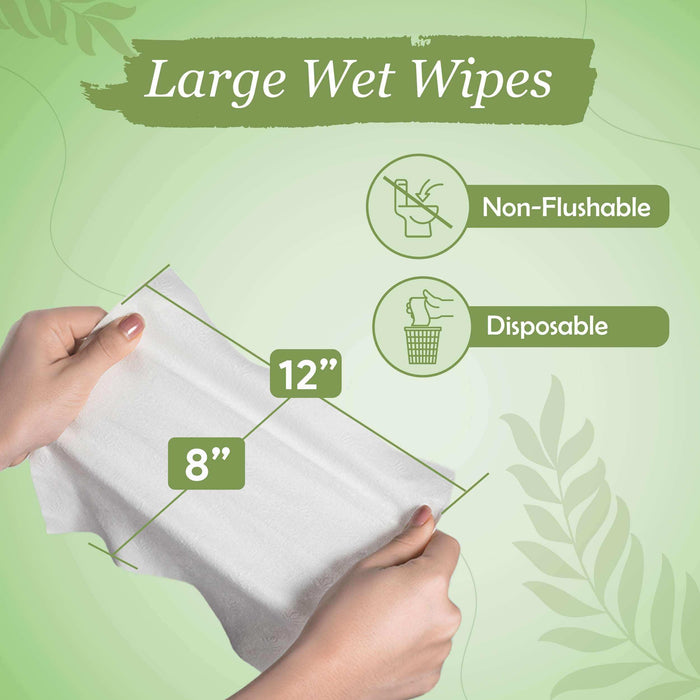 Large Full Body Wet Wipes for Adults - Elvoros