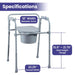 Medacure Folding Bedside Commode Chair – Case of 4 - Elvoros