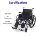 Medacure Wings Bariatric Wheelchair for Adults - 500 lb. Weight Capacity - Elvoros