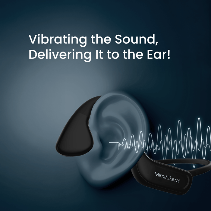 Mimitakara Bluetooth Bone Conduction Headphone Hearing Amplifier with Remote Microphone