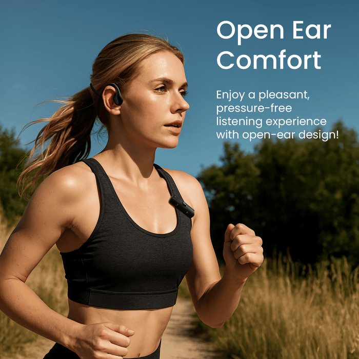 Mimitakara Bluetooth Bone Conduction Headphone Hearing Amplifier with Remote Microphone