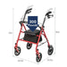 Drive Medical Four Wheel Rollator Walker with Folding Back Support - Elvoros
