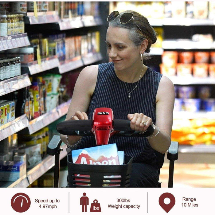 Metro Mobility Max Sport Series 4-Wheel Travel Mobility Scooter - Elvoros