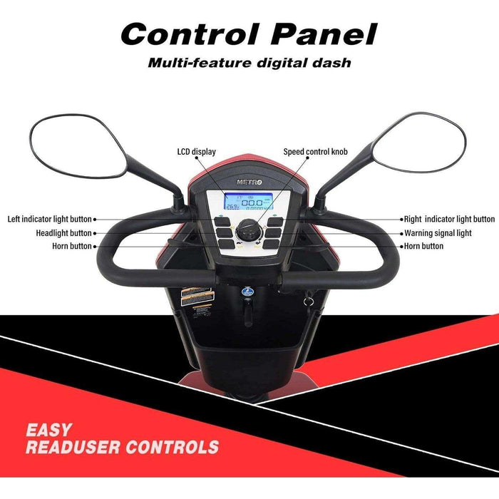 Metro Mobility S800 Series 4-Wheel Heavy Duty Travel Mobility Scooter - Elvoros