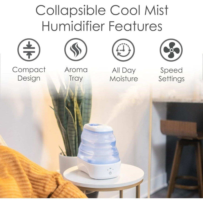 Crane Cool Mist Collapsible Humidifier for Medium Rooms - 1 Gal. - Elvoros