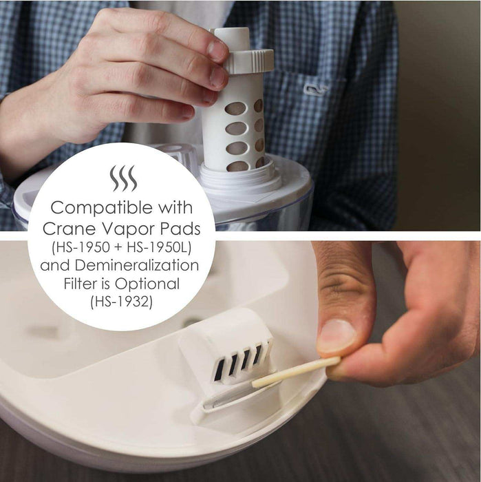 Crane Droplet Ultrasonic Cool Mist Humidifier Clear/White - 0.5 Gallon - Elvoros