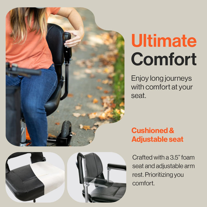 SuperHandy 3 Wheel Power Passport Plus Travel Mobility Scooter - 48V 2Ah Battery 330Lb Capacity