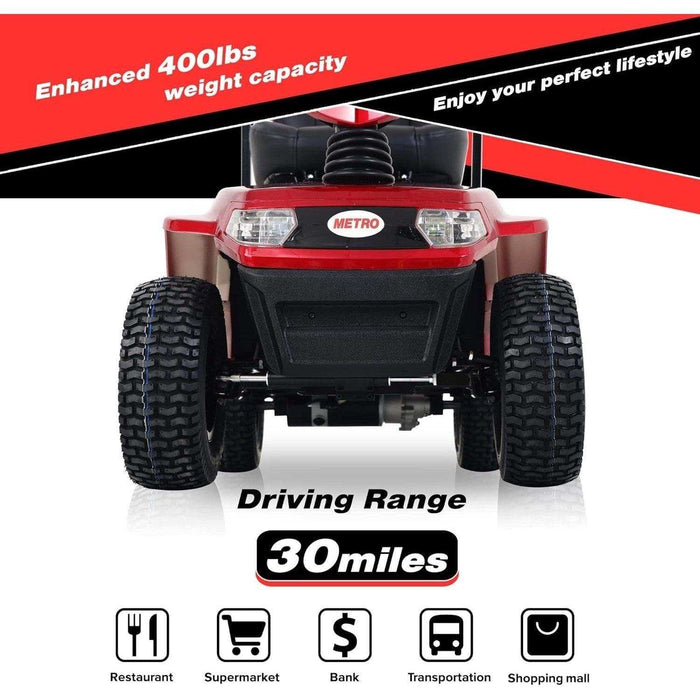 Metro Mobility S800 Series 4-Wheel Heavy Duty Travel Mobility Scooter - Elvoros