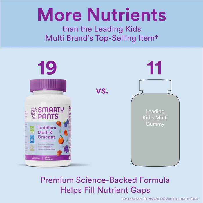 Smarty Pants Toddler Multi & Omega 3 Fish Oil Gummy Vitamins