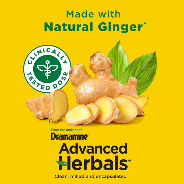 Dramamine Advanced Herbals Non-Drowsy Motion Sickness Relief Capsules - 18 Ct