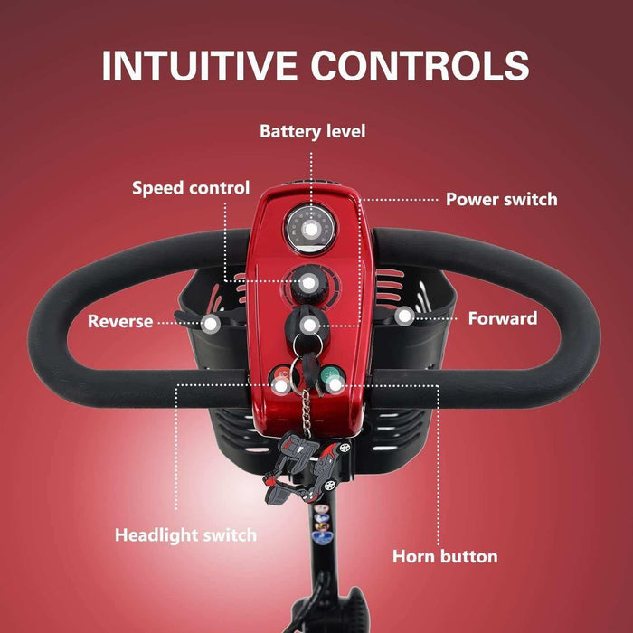 Metro Mobility Max Sport Series 4-Wheel Travel Mobility Scooter - Elvoros