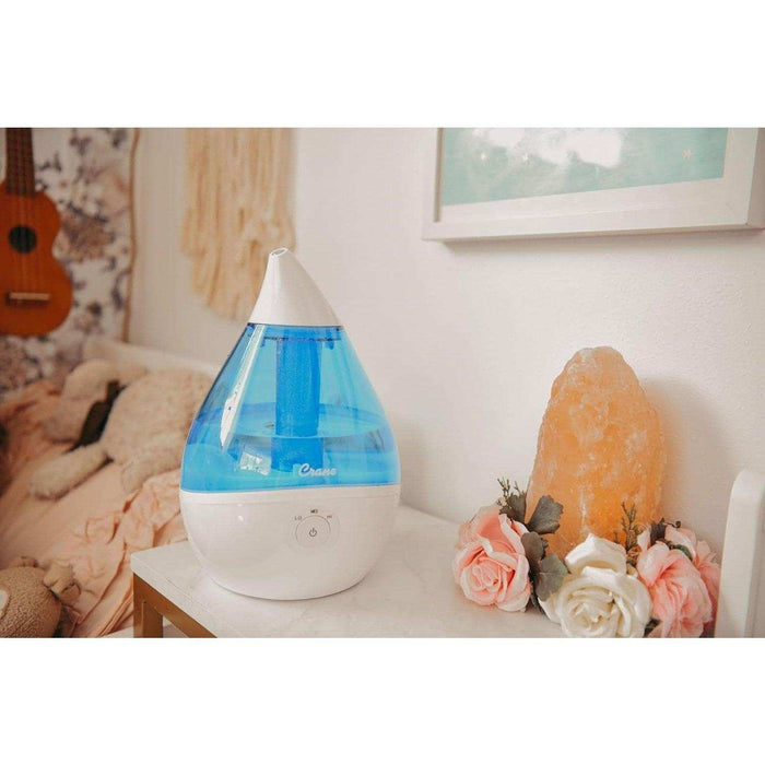 Crane Droplet Ultrasonic Cool Mist Humidifier Blue/White - 0.5 Gallon - Elvoros
