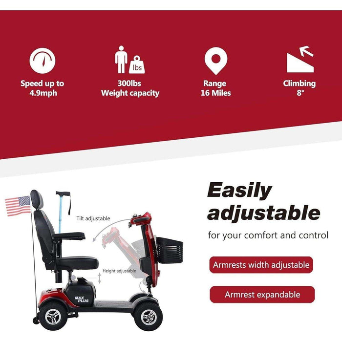 Metro Mobility Max Plus Series 4-Wheel Travel Mobility Scooter - Elvoros