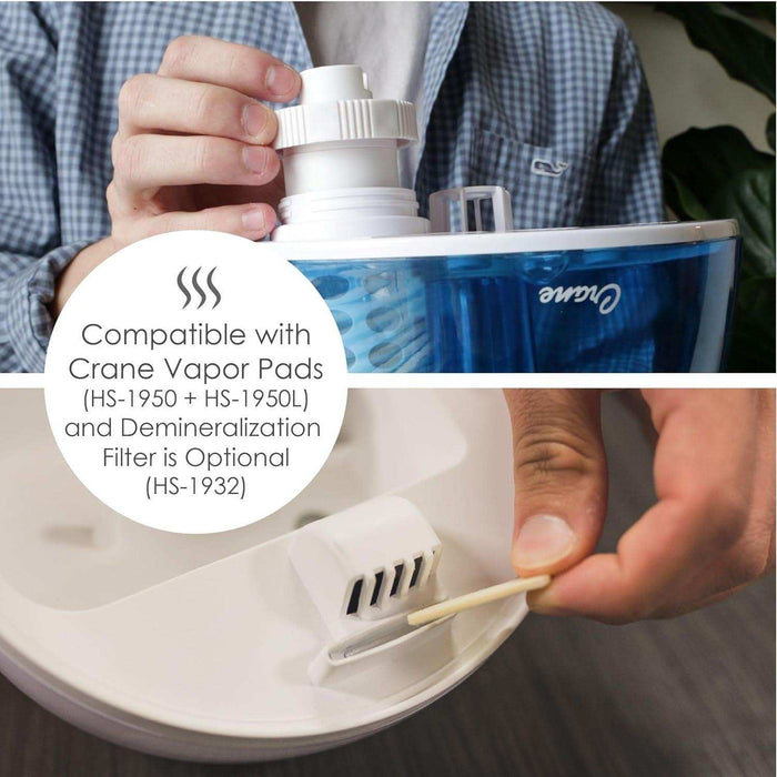 Crane Droplet Ultrasonic Cool Mist Humidifier Blue/White - 0.5 Gallon - Elvoros