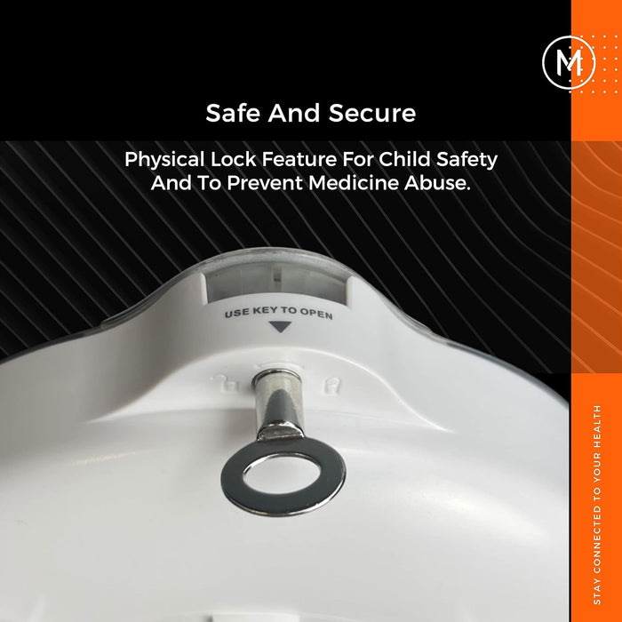 Mobi Smart Medication WiFi Pill Dispenser With UV Blocking Lid 28 Day Capacity