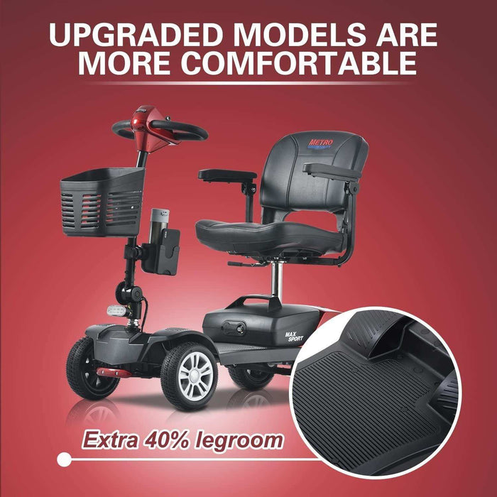 Metro Mobility Max Sport Series 4-Wheel Travel Mobility Scooter - Elvoros