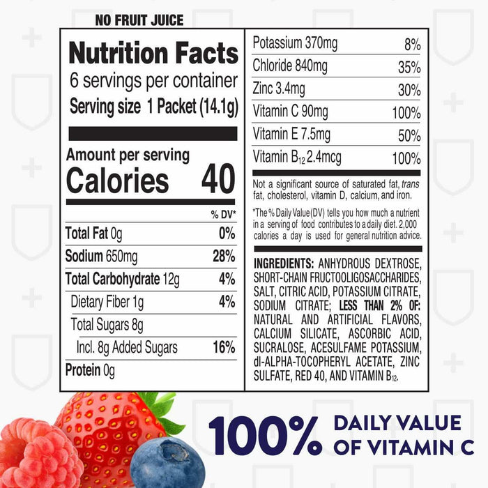 Pedialyte with Immune Support Vitamin C & Zinc Electrolytes Drink Powder Packets - 36 Ct