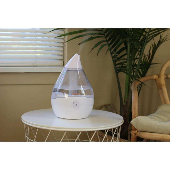 Crane Droplet Ultrasonic Cool Mist Humidifier Clear/White - 0.5 Gallon - Elvoros