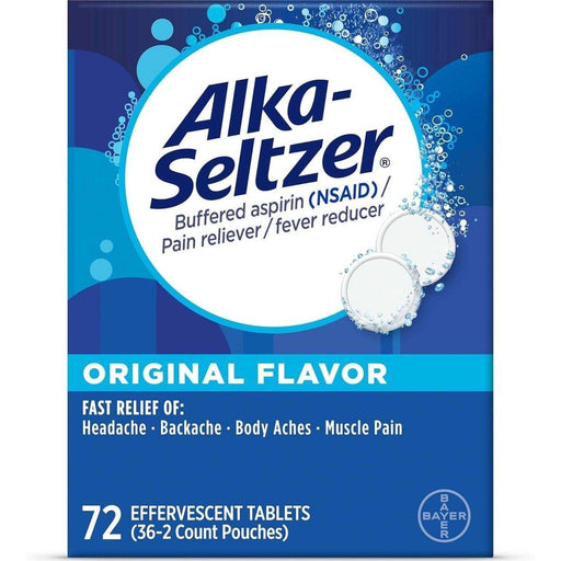Alka-Seltzer Effervescent Aspirin Pain Relief Tablets Original - 72ct - Elvoros