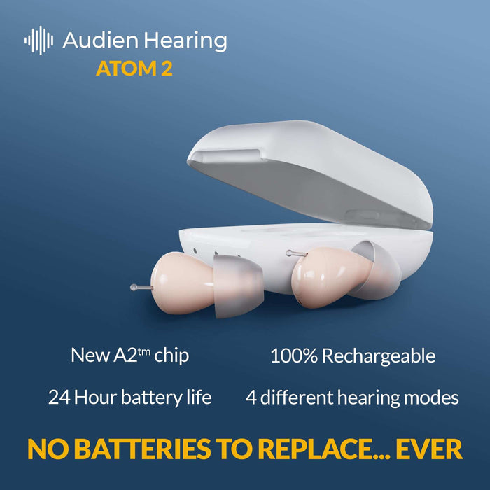 Audien Hearing Atom 2 Wireless Rechargeable OTC Hearing Aid