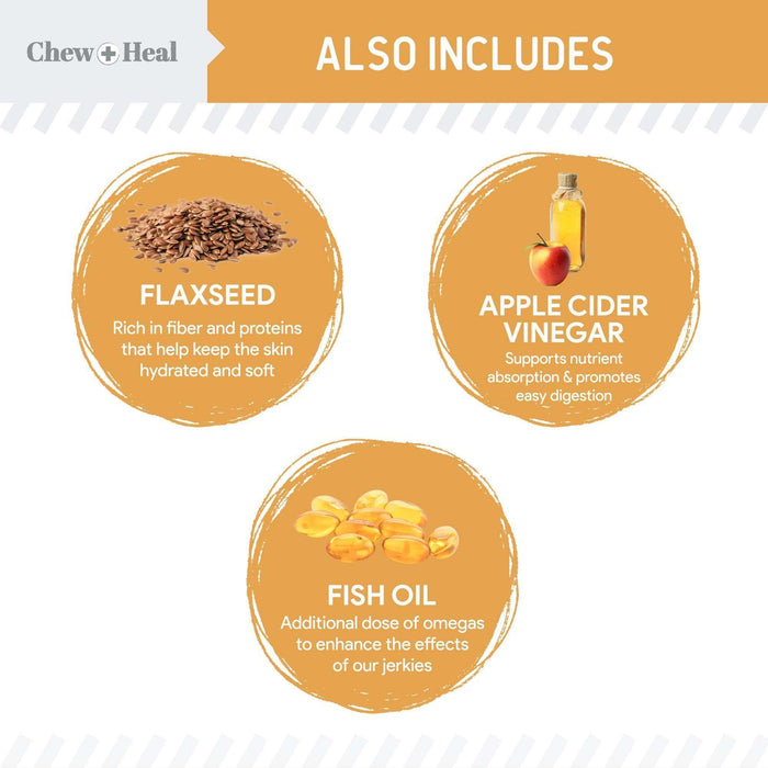 Chew + Heal Omega Salmon Jerky Dog Treats