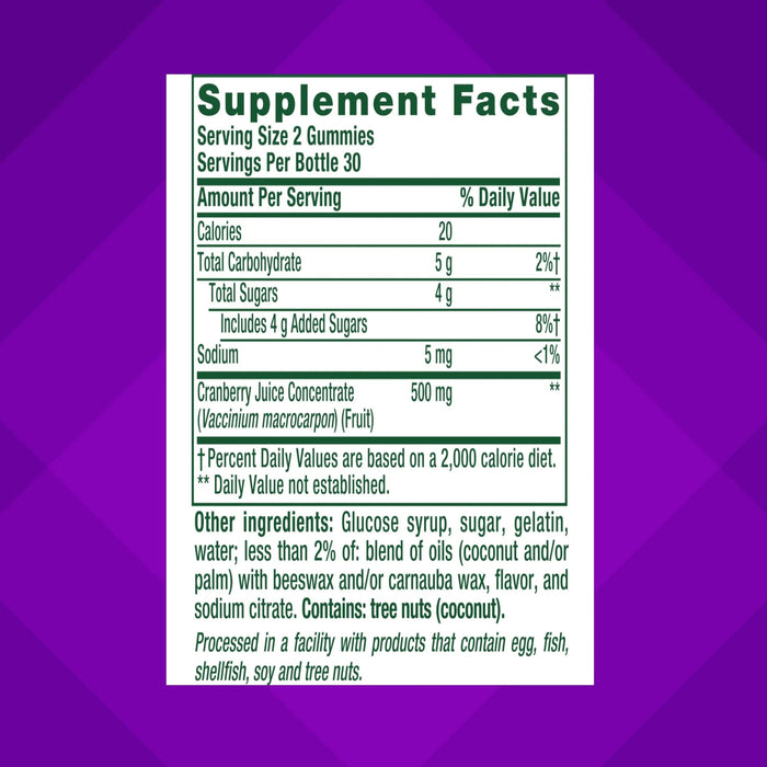 Vitafusion Cranberry Gummy Supplements for Urinary Health