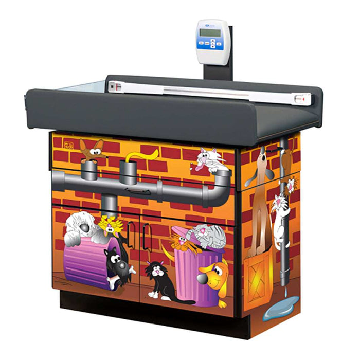 Clinton Complete Alley Cats and Dogs Exam Room Pediatric Scale Table & Cabinets