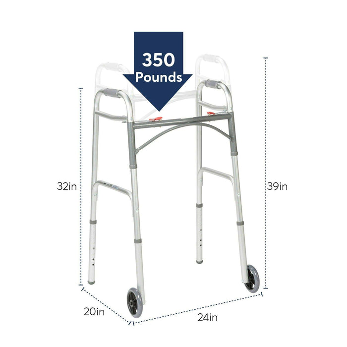 Drive Medical PreserveTech Deluxe Two Button Folding Walker - Elvoros