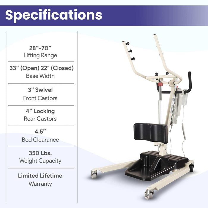 Medacure Free Spirit Sit to Stand Powered Patient Assist Lift - Elvoros