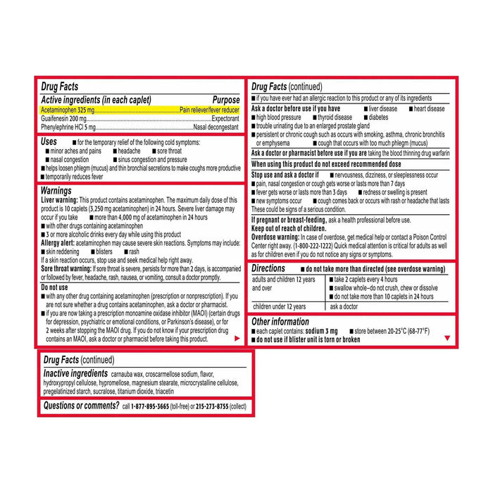 Tylenol Cold + Head Congestion Severe Medicine Caplets - 24 Ct. - Elvoros