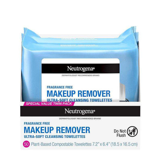 Neutrogena Makeup Remover Towelettes Fragrance Free - 2X25 ct - Elvoros