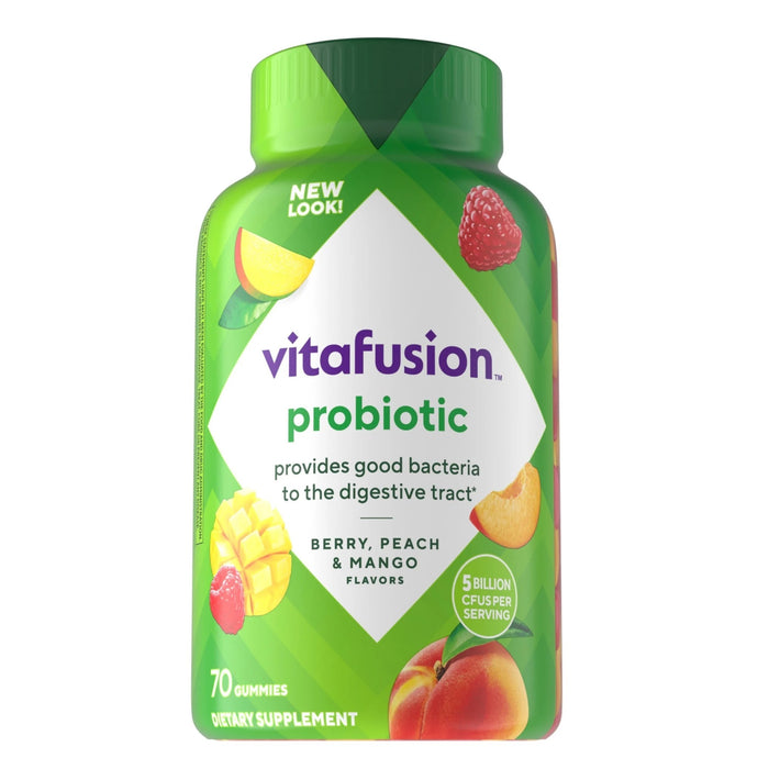 Vitafusion Probiotic Gummy Supplement Berry Peach Mango Flavored