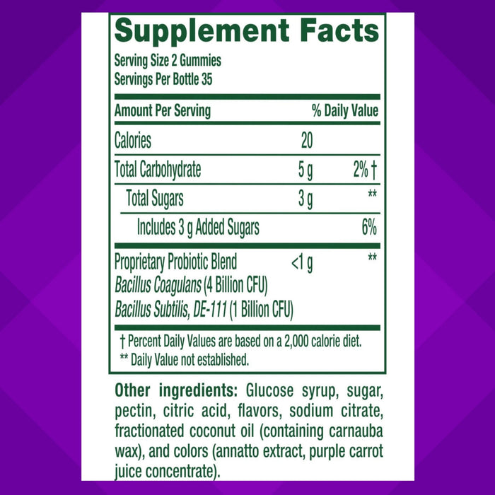 Vitafusion Probiotic Gummy Supplement Berry Peach Mango Flavored