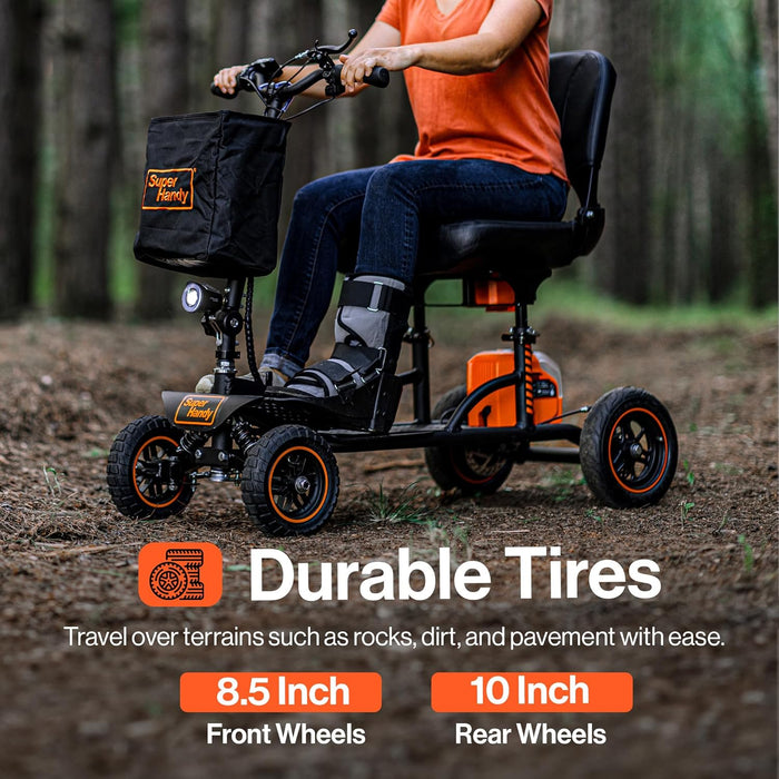 SuperHandy All Terrain 4-Wheels Heavy-Duty Explorer Travel Mobility Scooter - 48V 2Ah Battery 350lb Capacity